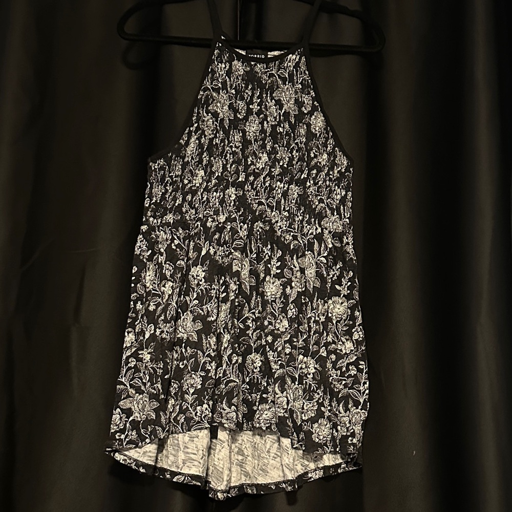 Torrid Black and White Floral Blouse